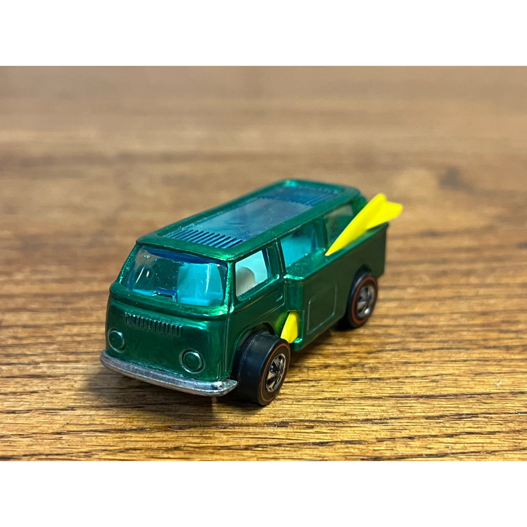 Vintage Redline Hot Wheels 1969 Beach Bomb Green w/ Surfboards - MINTY