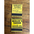 Vintage Wedler's Tavern Bar - Gleason Wisconsin - Advertising FULL Matchbooks 2