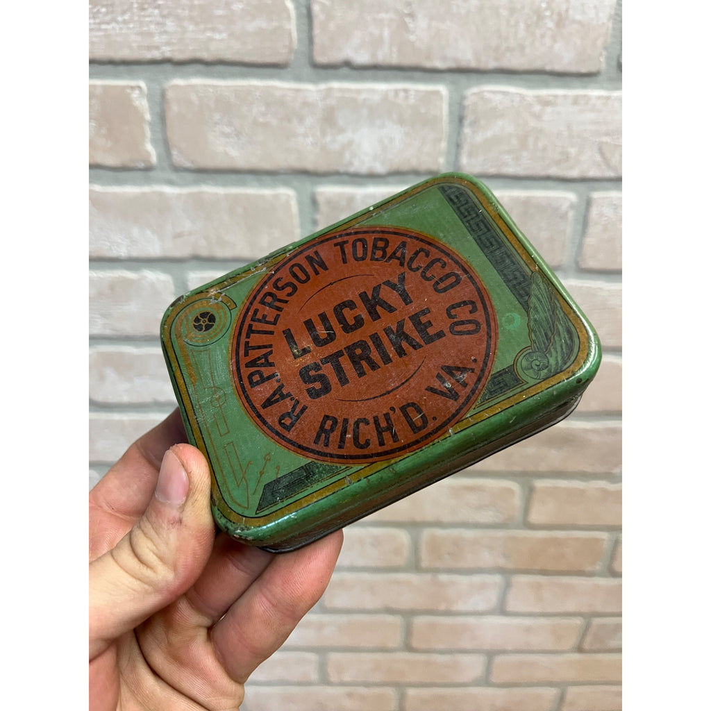Antique Empty 1900 Lucky Strike Cigarette Tin R.A. Patterson Tobacco Co