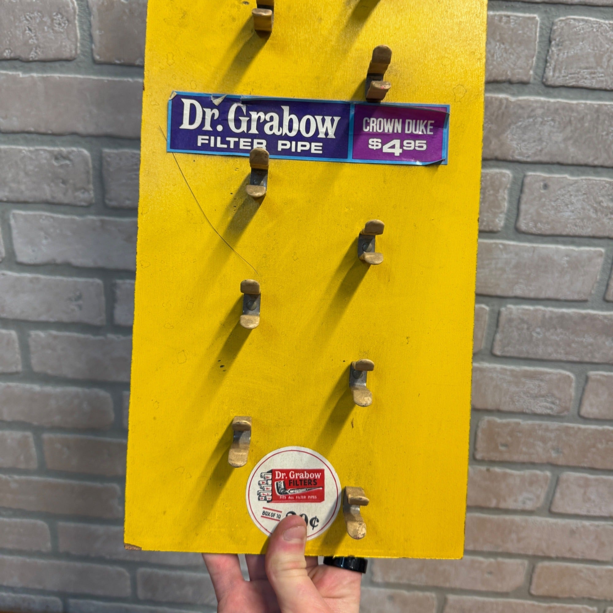 Dr Grabow Vintage Pipe Tobacco Smoking Display Stand Sign Retail Advertising.