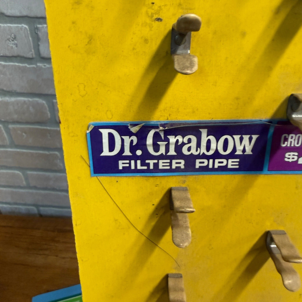 Dr Grabow Vintage Pipe Tobacco Smoking Display Stand Sign Retail Advertising.