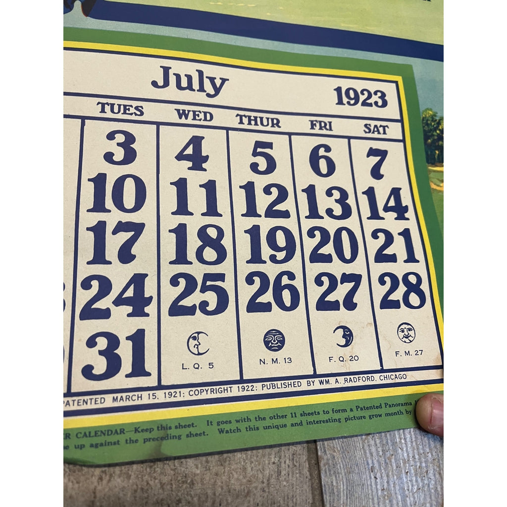1920s Advertising Calendar Poster Fuller Goodman Farm Barn Dairy Scene