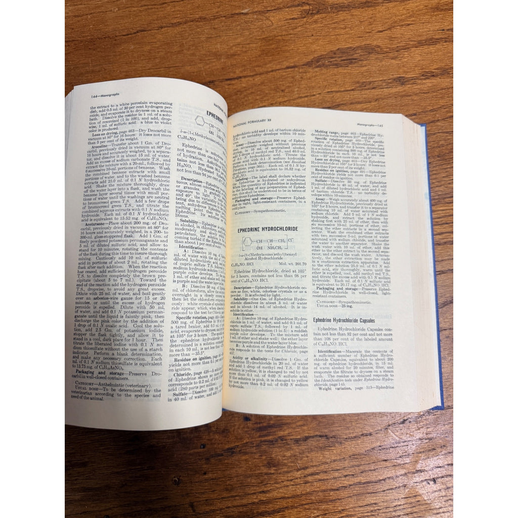 Vintage 1965 The National Formulary Pharmacy Drug Stoe Book Hardcover 12th Ed.