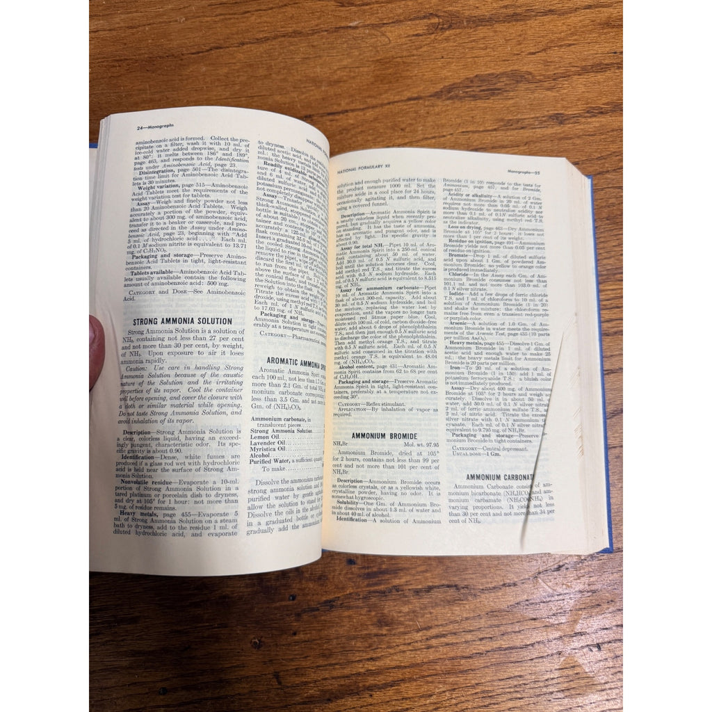 Vintage 1965 The National Formulary Pharmacy Drug Stoe Book Hardcover 12th Ed.