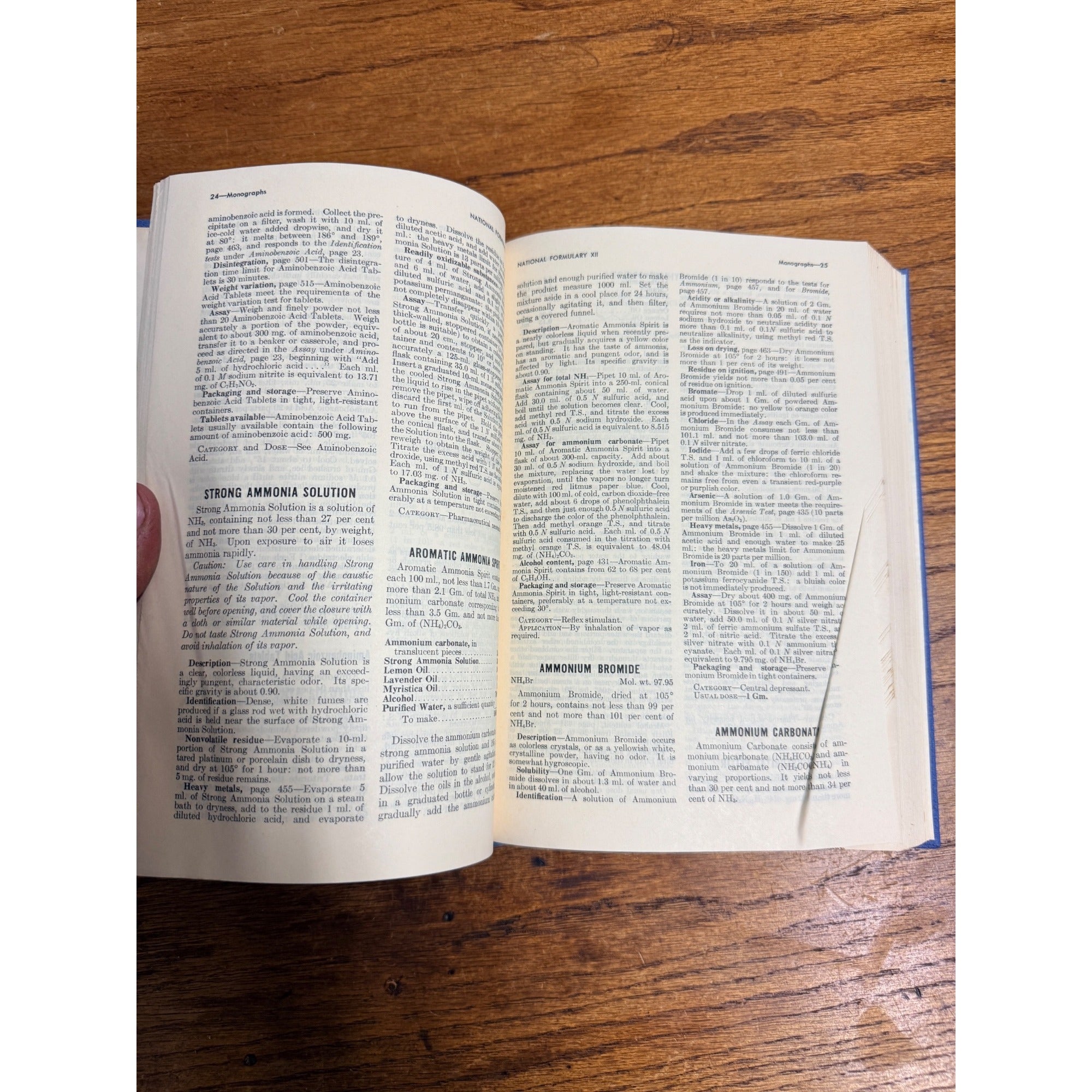 Vintage 1965 The National Formulary Pharmacy Drug Stoe Book Hardcover 12th Ed.