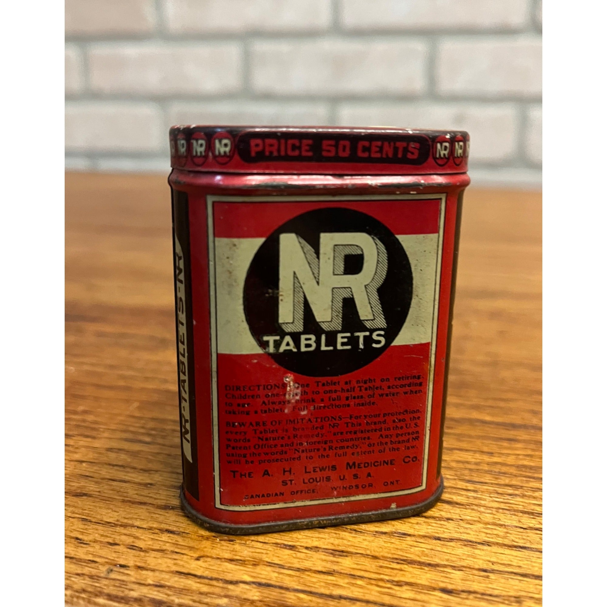 Vintage Tin Nature's Remedy NR Tablets Medicine Drug Store Advertising Can