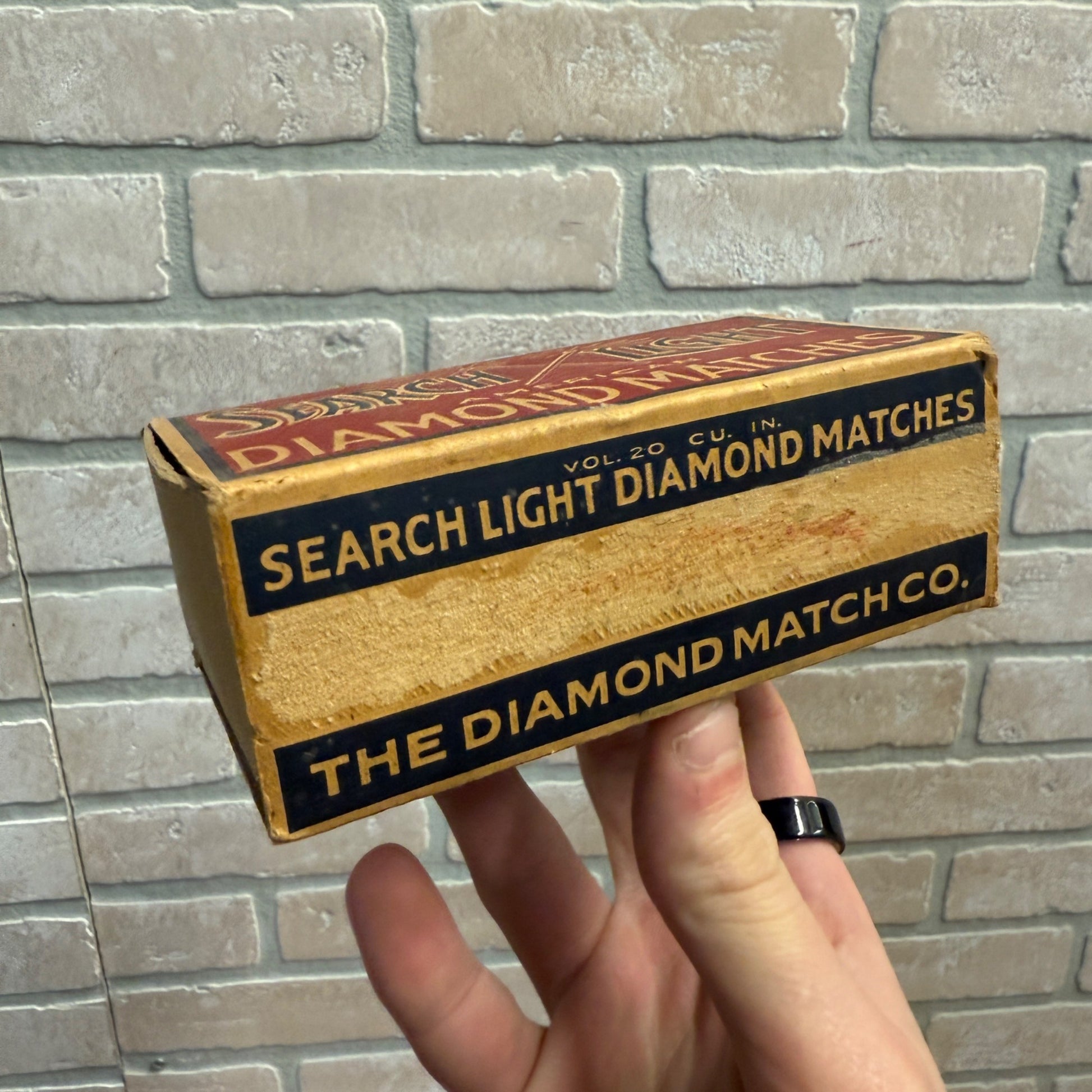 Vintage Searchlight Matches Advertising Match Box w/ Matches Grocery Decor NOS?