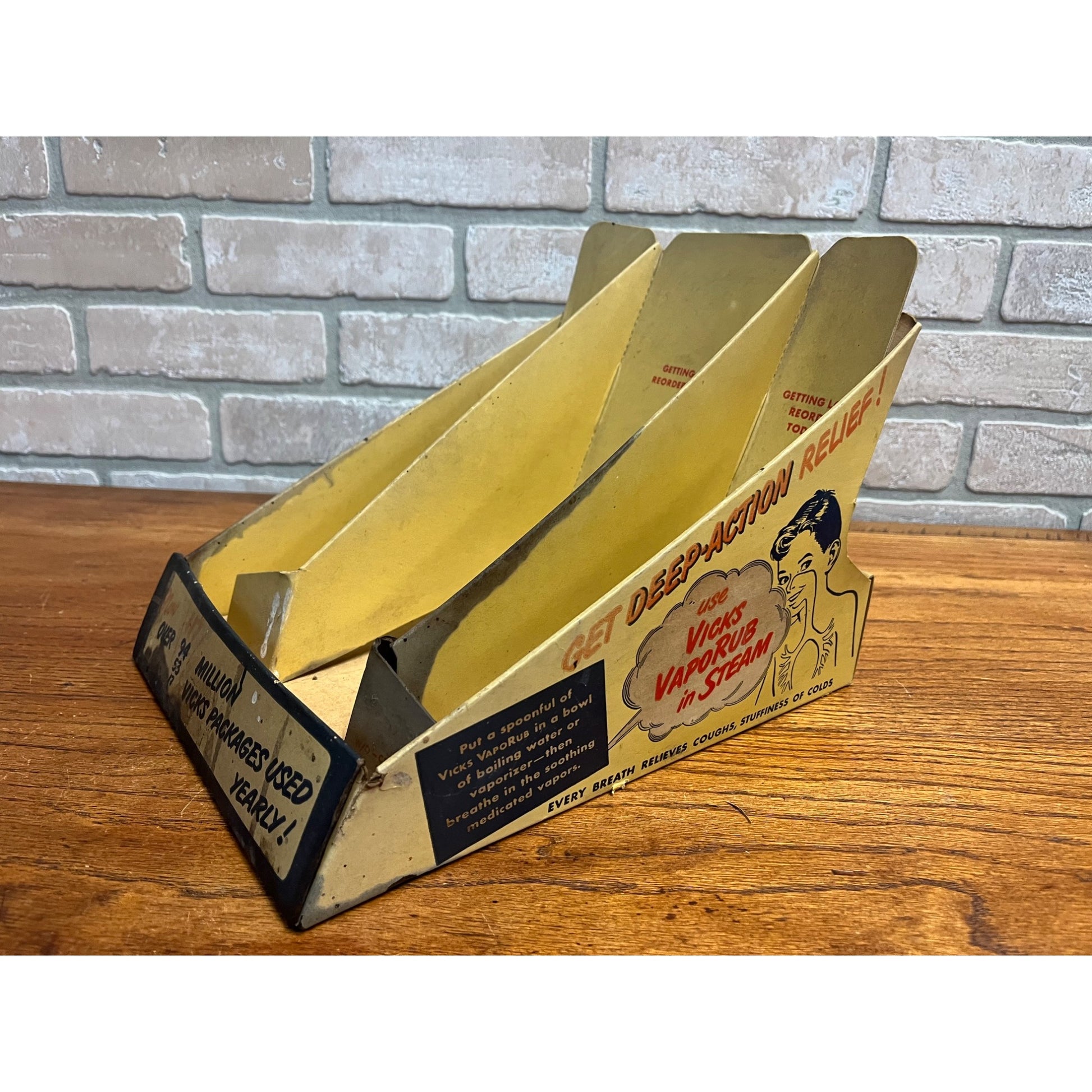 Vintage Vick's VapoRub Medicine Medical Drug Store Display Advertising