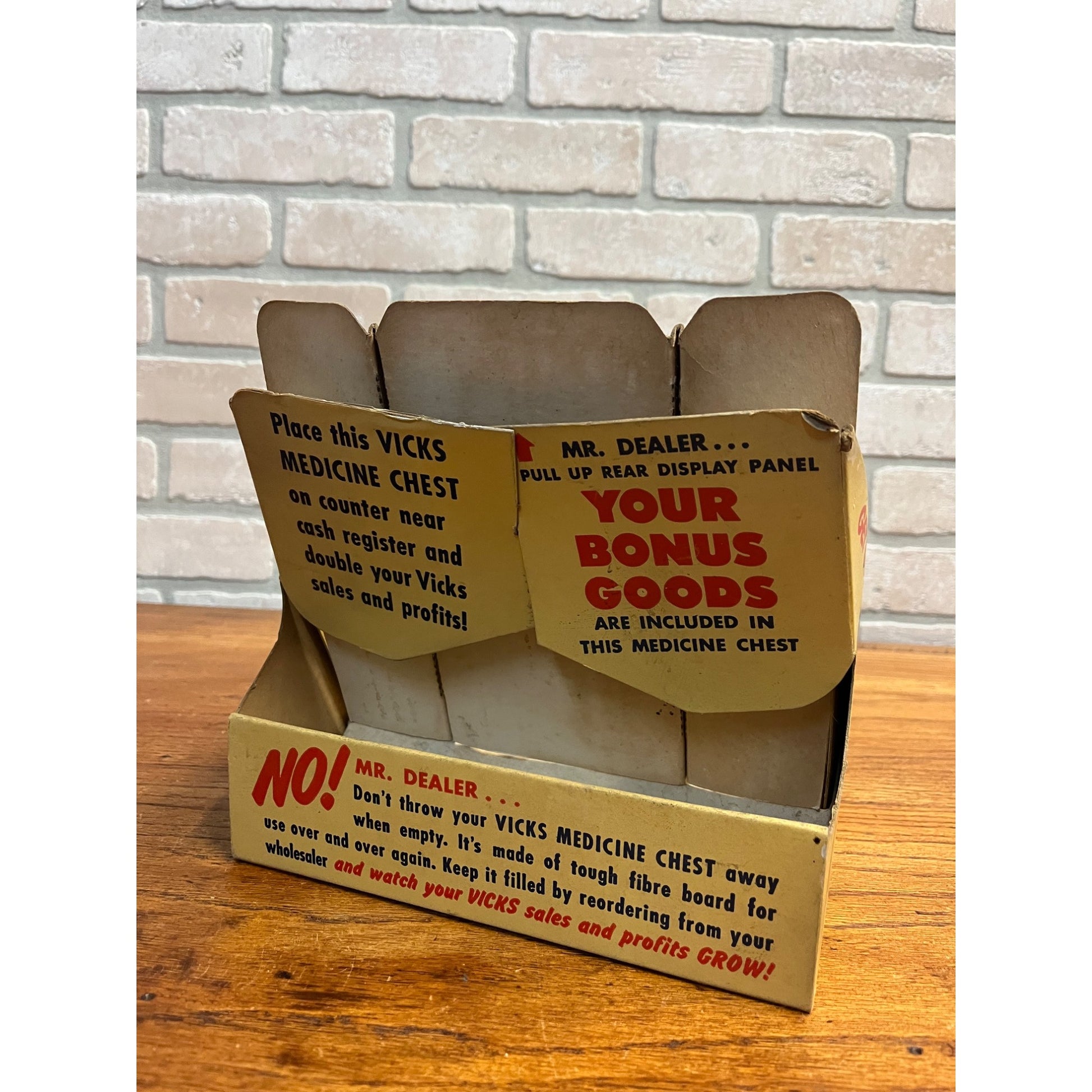 Vintage Vick's VapoRub Medicine Medical Drug Store Display Advertising