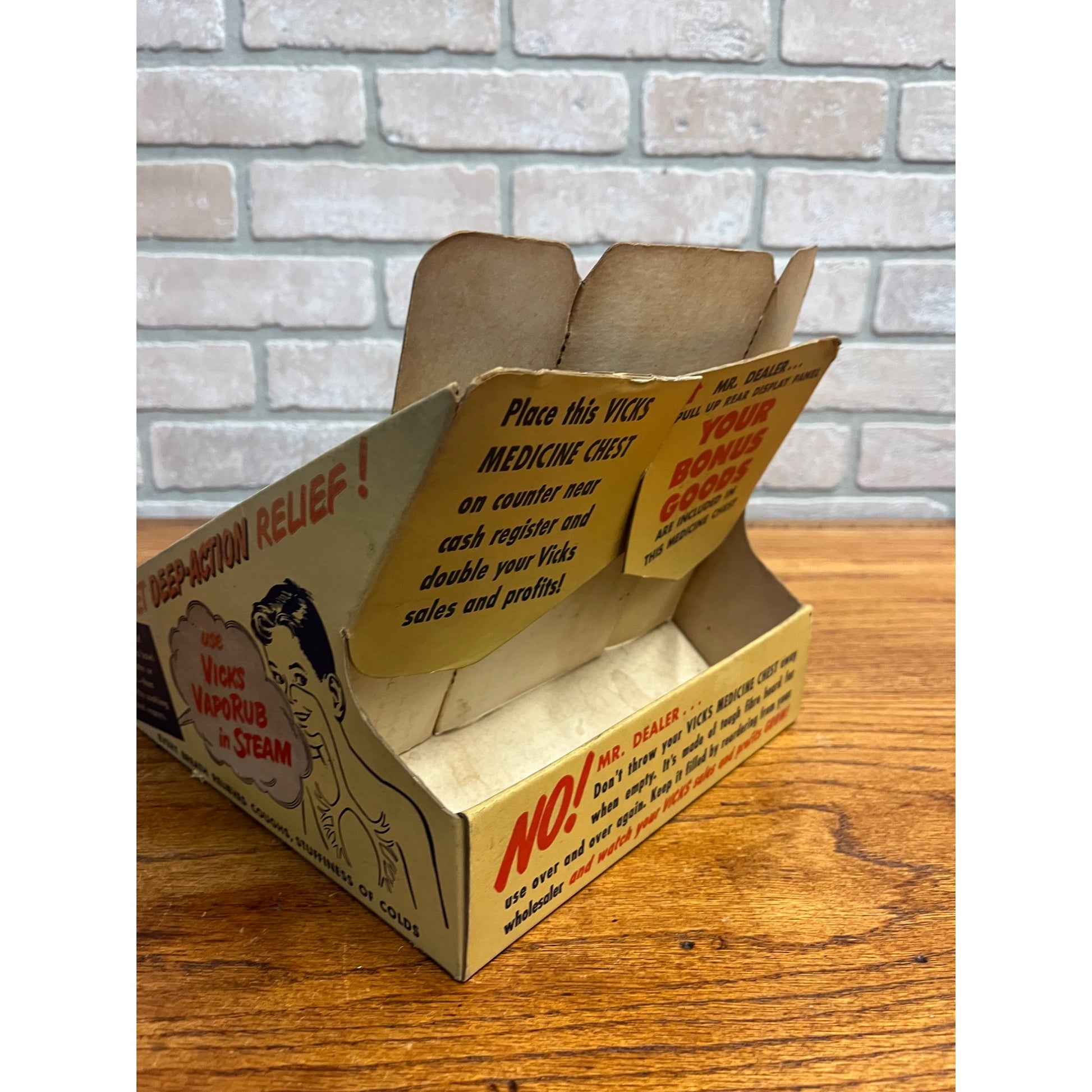 Vintage Vick's VapoRub Medicine Medical Drug Store Display Advertising