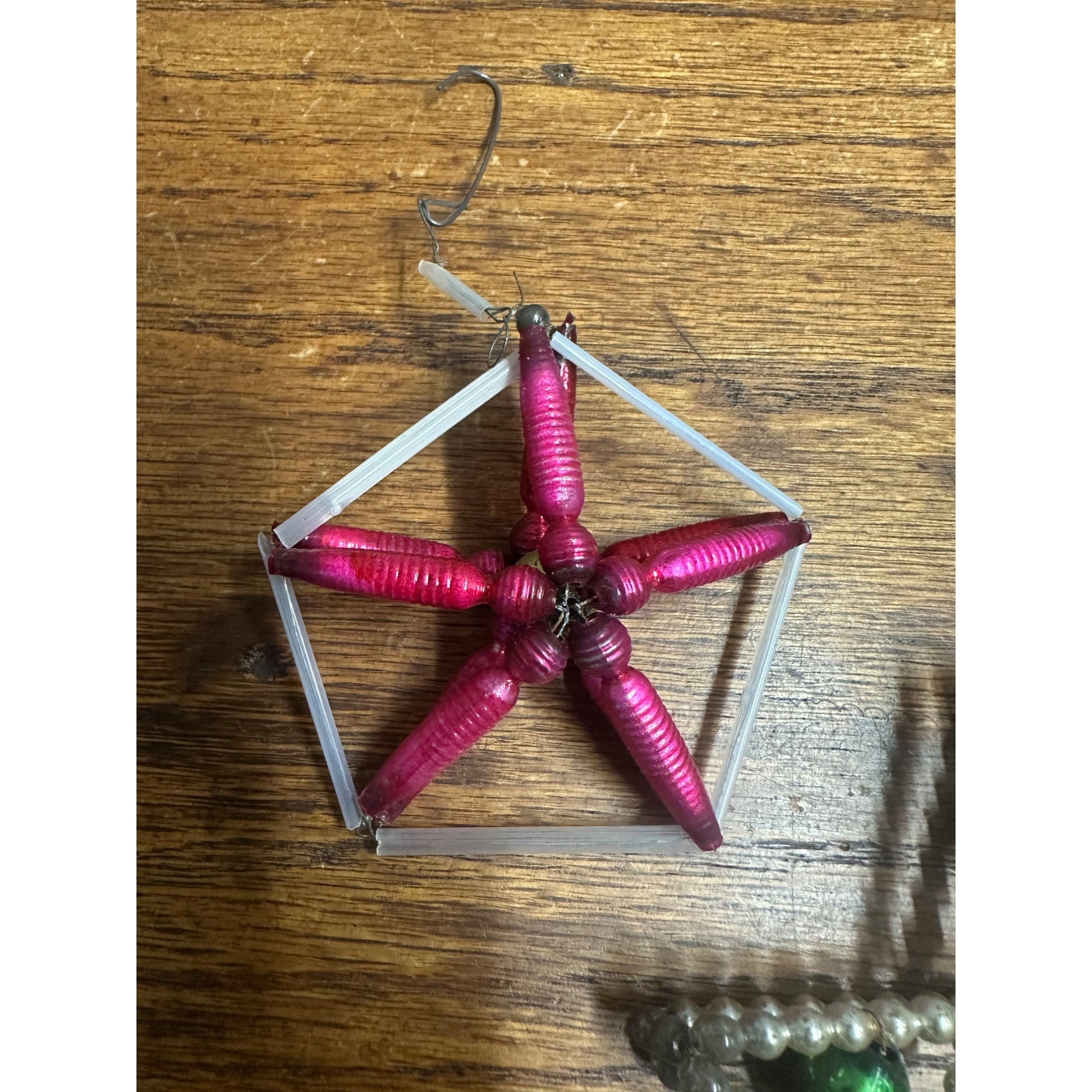 Vintage Beaded Christmas Mercury Glass Star Ornaments Czech & German