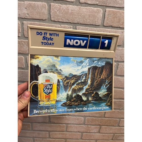 Vintage 1988 Old Style Beer Heileman Brewing Co Legal Age Date Calendar Sign