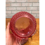 Vintage Fenton Cranberry Hobnial 5" Squat Pitcher 32oz