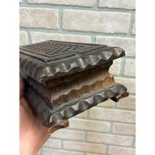 Vintage Carved Walnut Wood Cigar Trinket Dresser Storage Box Footed