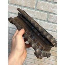 Vintage Carved Walnut Wood Cigar Trinket Dresser Storage Box Footed