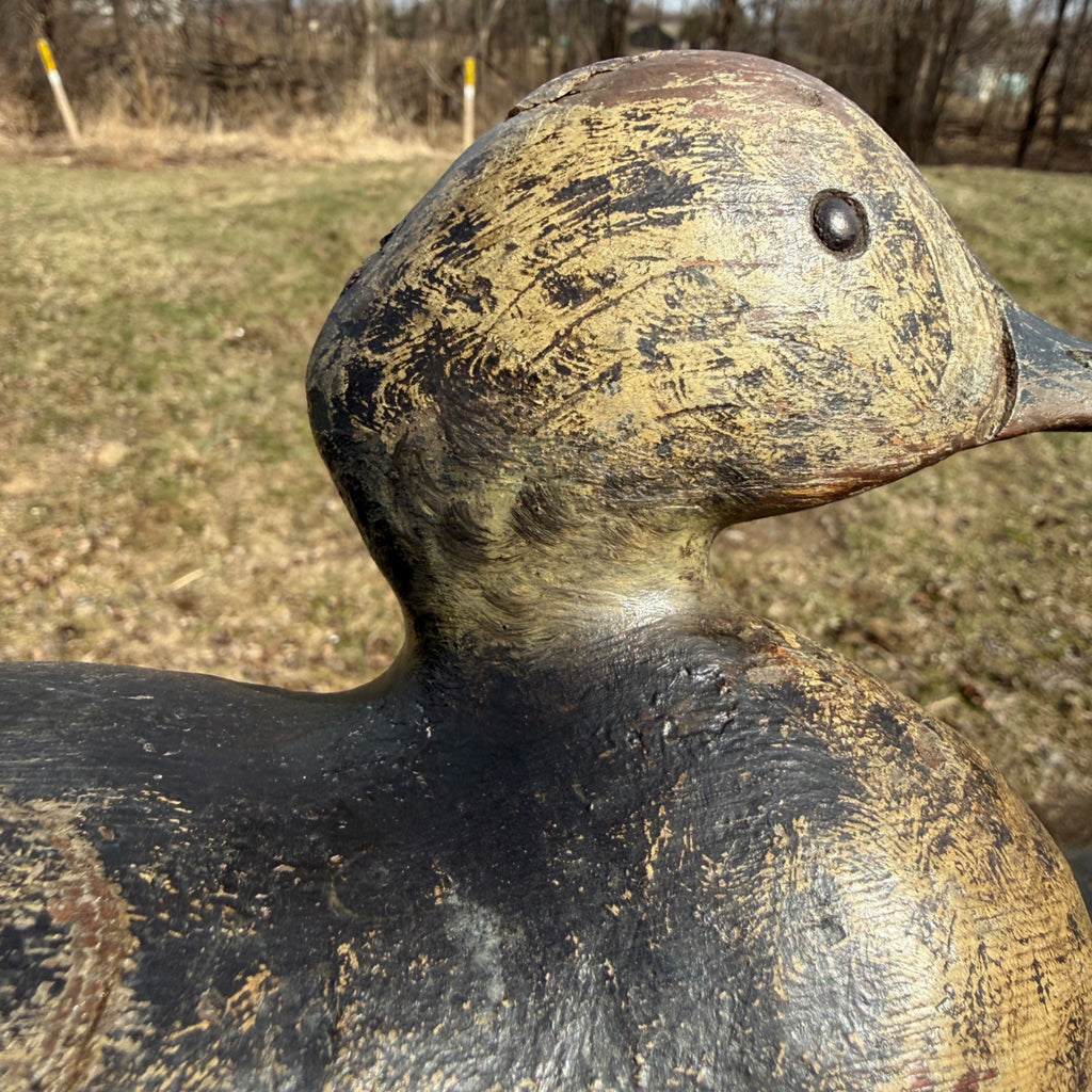 Antique 1880s Dodge Teal Duck Decoy Original Paint Early Hunting Tack Eye