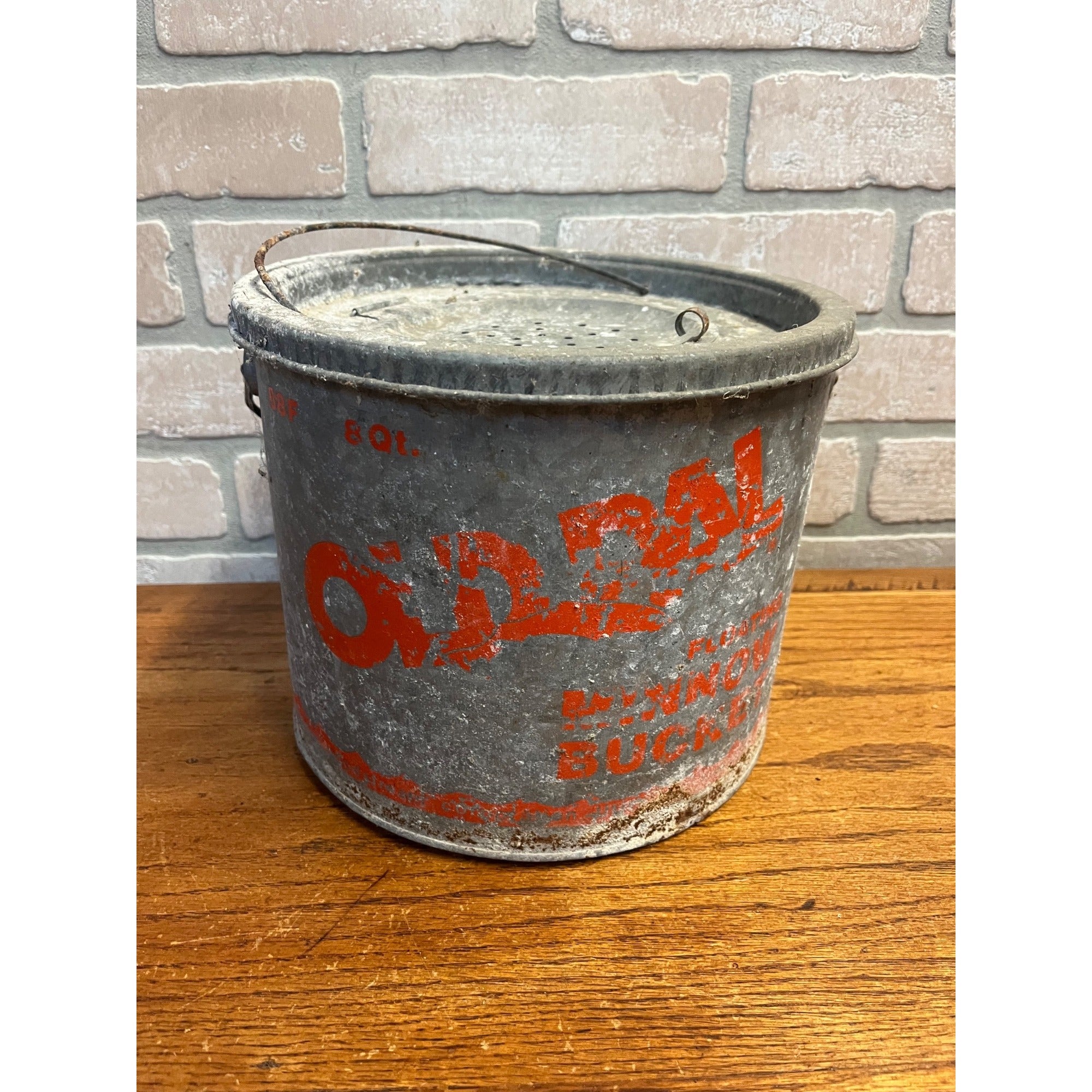 VIntage Old Pal Minnow Bucket Cabin Decor Fishing Metal Pail Bucket