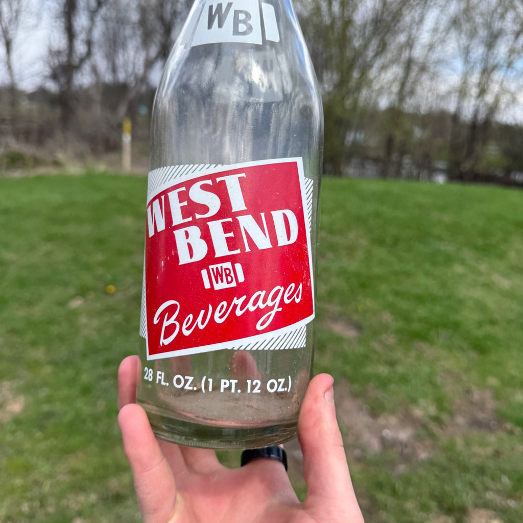 1 Pint 12 Fl Oz West Bend Beverage Applied Label Bottle Large Soda Wisconsin