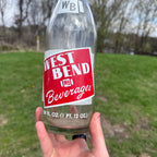 1 Pint 12 Fl Oz West Bend Beverage Applied Label Bottle Large Soda Wisconsin