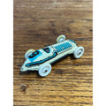Vintage 1940s Biller Penny Toy Tin Litho Race Car Blue & White Germany