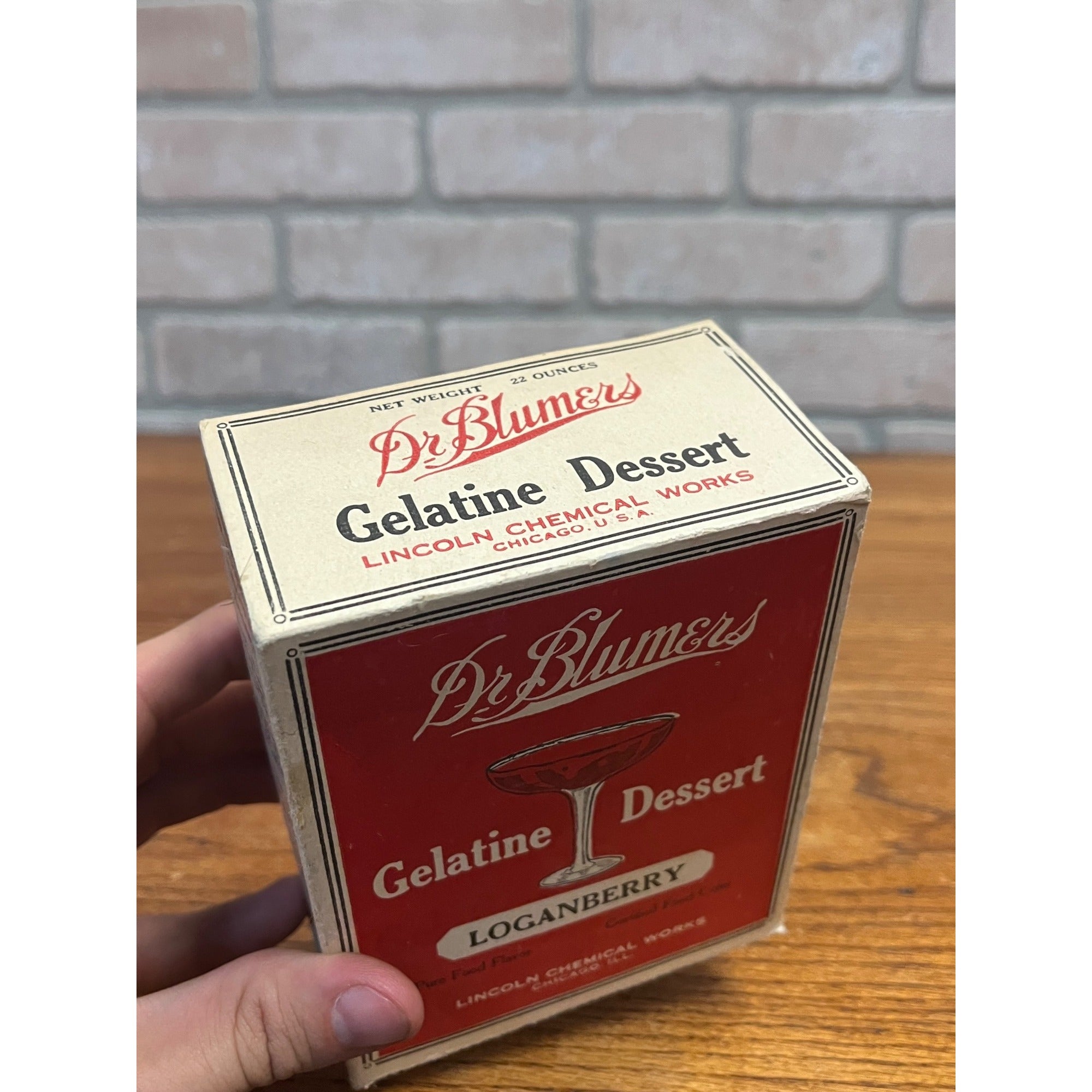 Vintage c1910 Dr Blumers Gelatine Dessert Box Country Store Display Loganberry