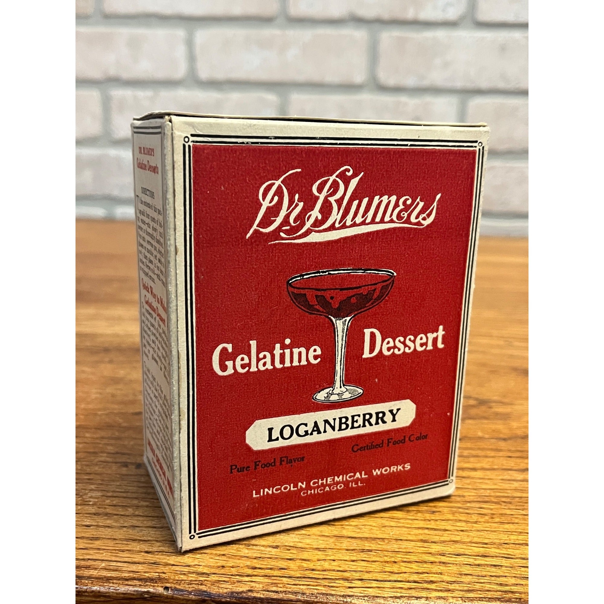 Vintage c1910 Dr Blumers Gelatine Dessert Box Country Store Display Loganberry