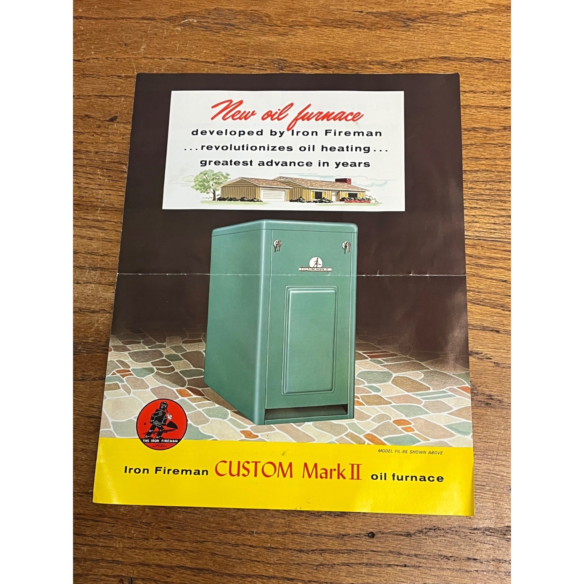Vintage 1962 Iron Fireman Custom Mark II Oil Furnace Sales Borchure Booklet