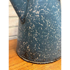 Antique Blue Swirl Enamelware Cowboy Pitcher Coffee Pot Primitive Kitchen