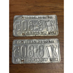 Vintage 1983 Wisconsin Yellow Black Embossed Metal License Plates Dairyland Pair
