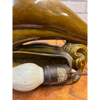 Vintage Glazed Ceramic Electric Television Lamp Lane & Co. Pottery Boy Riding Dolphin Van Nuys, California Circa 1960
