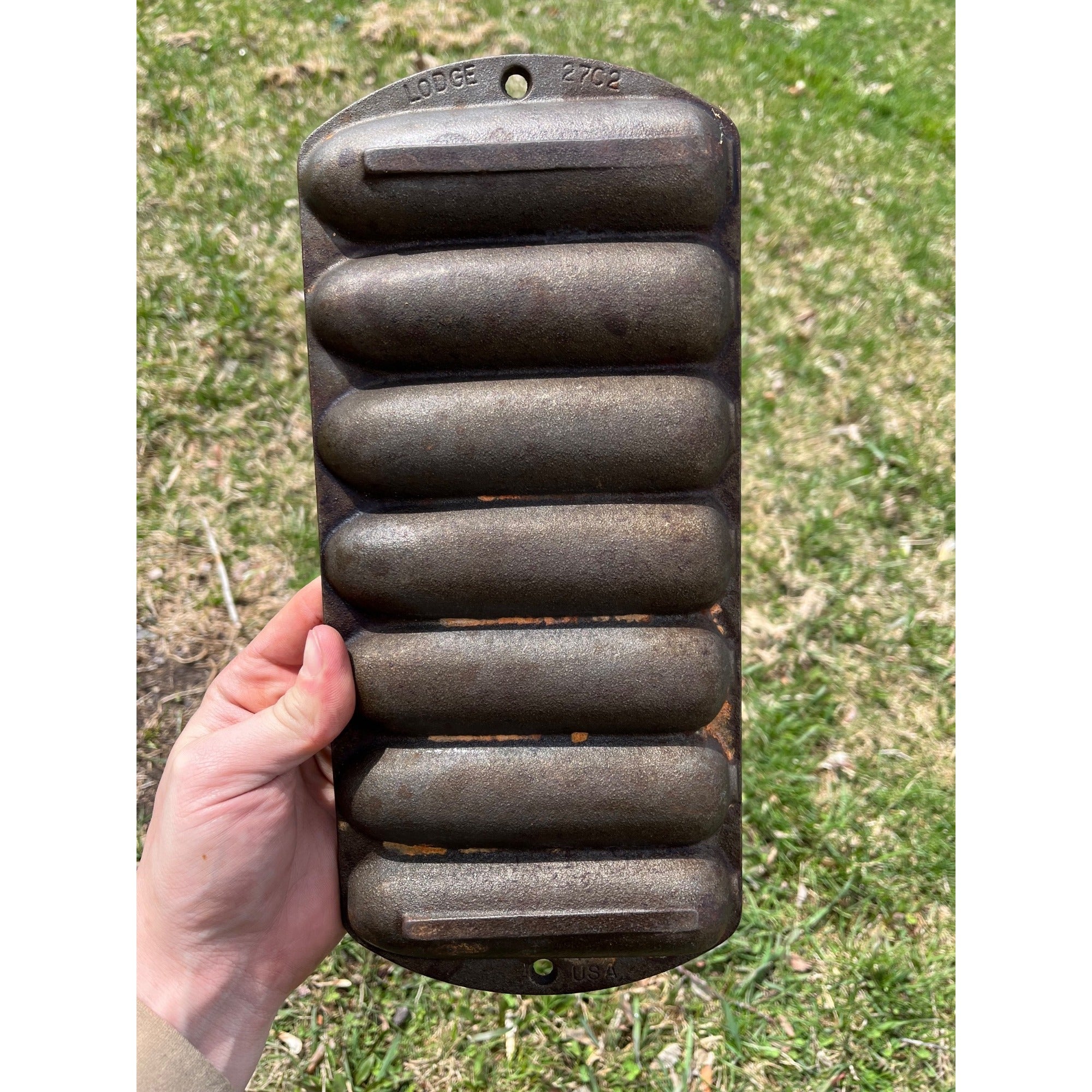 Vintage Cast Iron Lodge Crispy Corn Stick Pan Cornbread Corn Bread 27C2