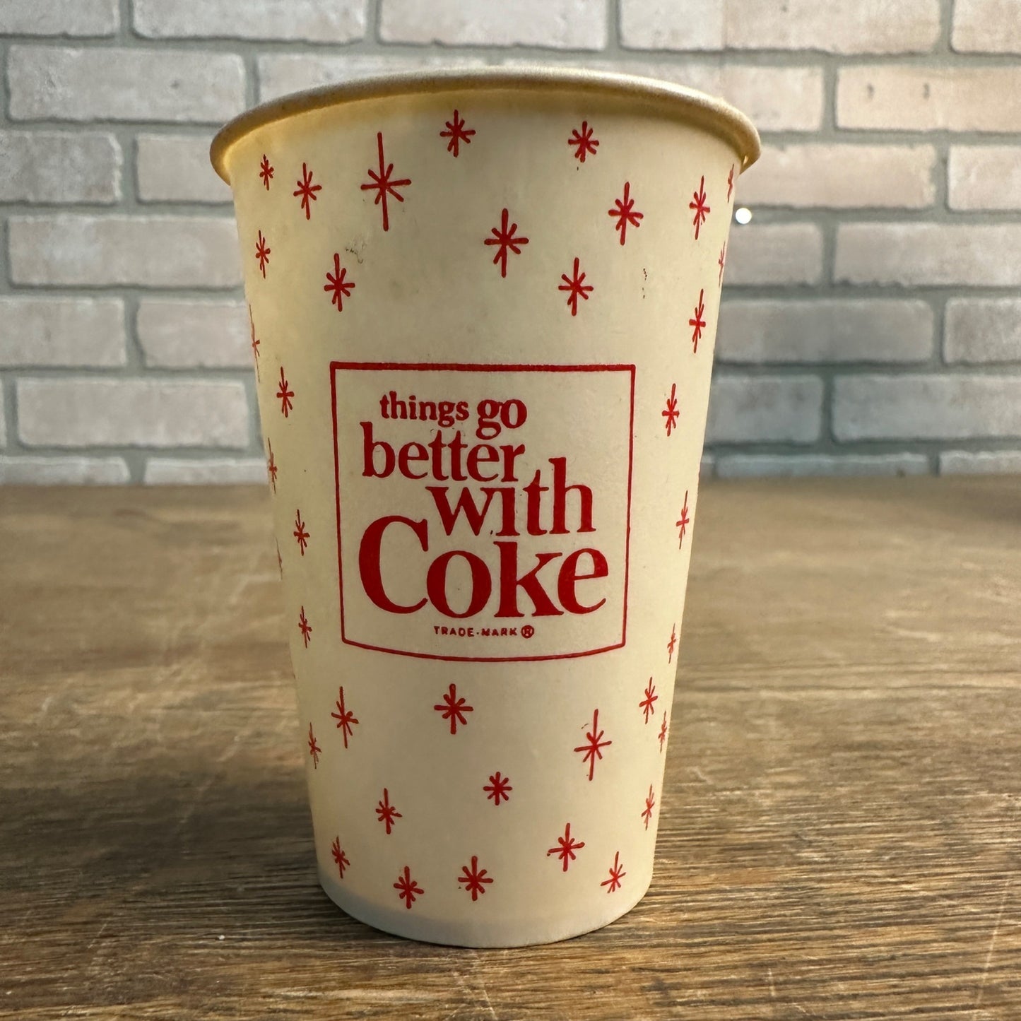 Vintage 7oz Enjoy Coca Cola Things Go Better Coke Red Paper Wax Cup Soda Scott