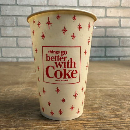 Vintage 7oz Enjoy Coca Cola Things Go Better Coke Red Paper Wax Cup Soda Scott