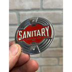 Vintage 1920s Sanitary Refrigerator Co. Ice Box Emblem Tag Fond du Lac Wis WI