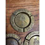 vintage 1960s Cavalier Cigarettes Tin Advertising 3.5" Metal Ashtray Set (3)