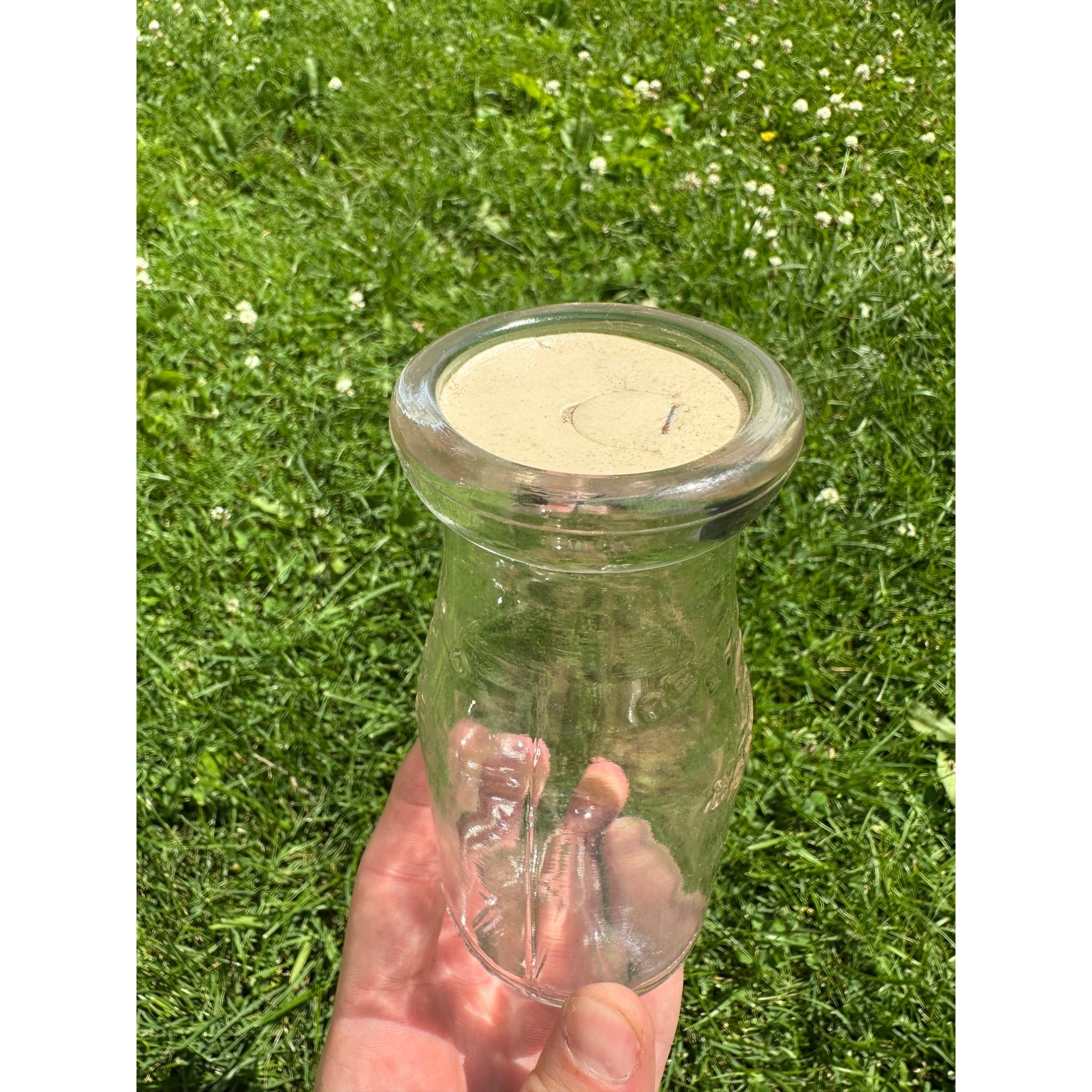 Vintage Store Bottle 6 Cents Clear Glass Milk Bottle Half Pint