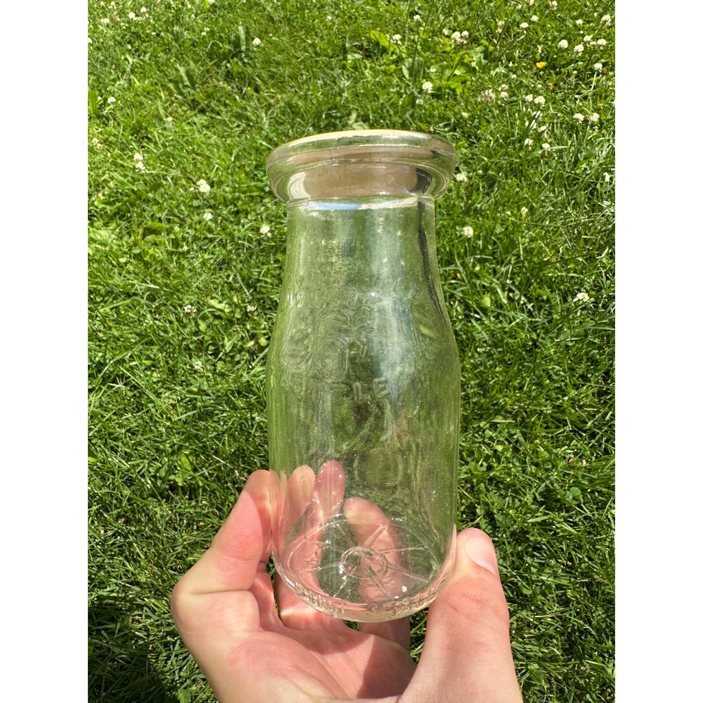 Vintage Store Bottle 6 Cents Clear Glass Milk Bottle Half Pint
