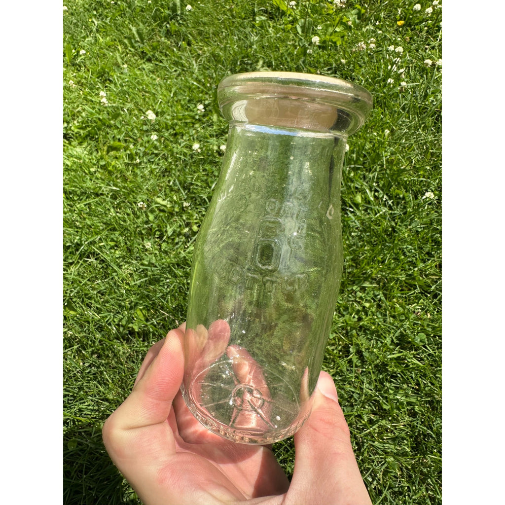 Vintage Store Bottle 6 Cents Clear Glass Milk Bottle Half Pint