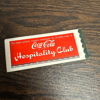 COCA-COLA HOSPITALITY CLUB MEMBERSHIP COUPON BOOK ROCKFORD COCA-COLA BOTTLING