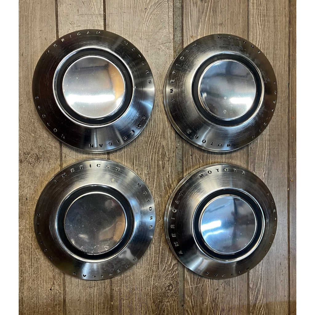 American Motors AMC 1969-74 OEM Set Dog Dish Hubcaps Javelin, Hornet, Gremlin