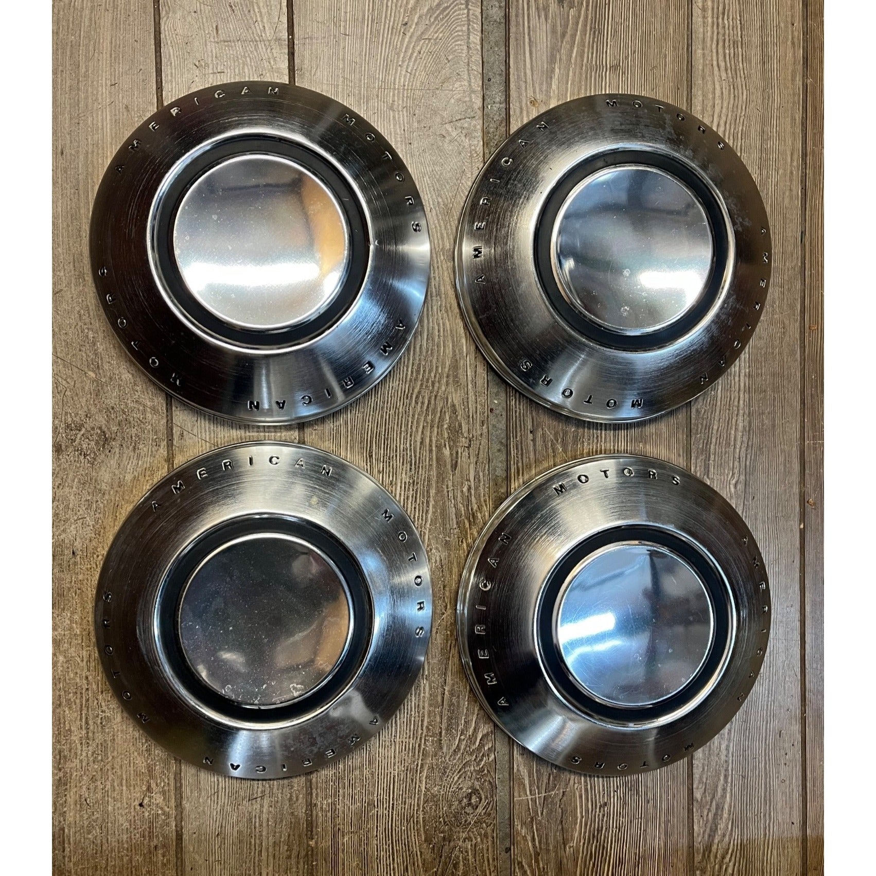 American Motors AMC 1969-74 OEM Set Dog Dish Hubcaps Javelin, Hornet, Gremlin