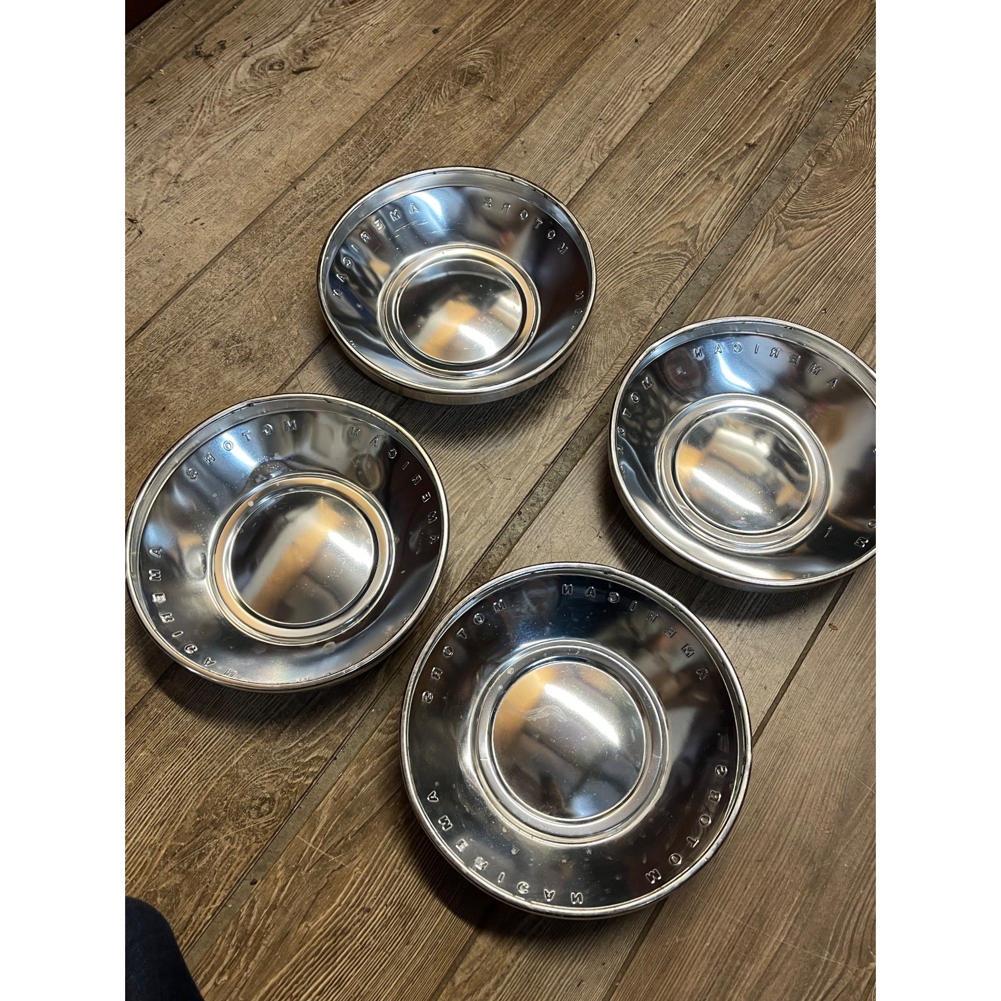 American Motors AMC 1969-74 OEM Set Dog Dish Hubcaps Javelin, Hornet, Gremlin