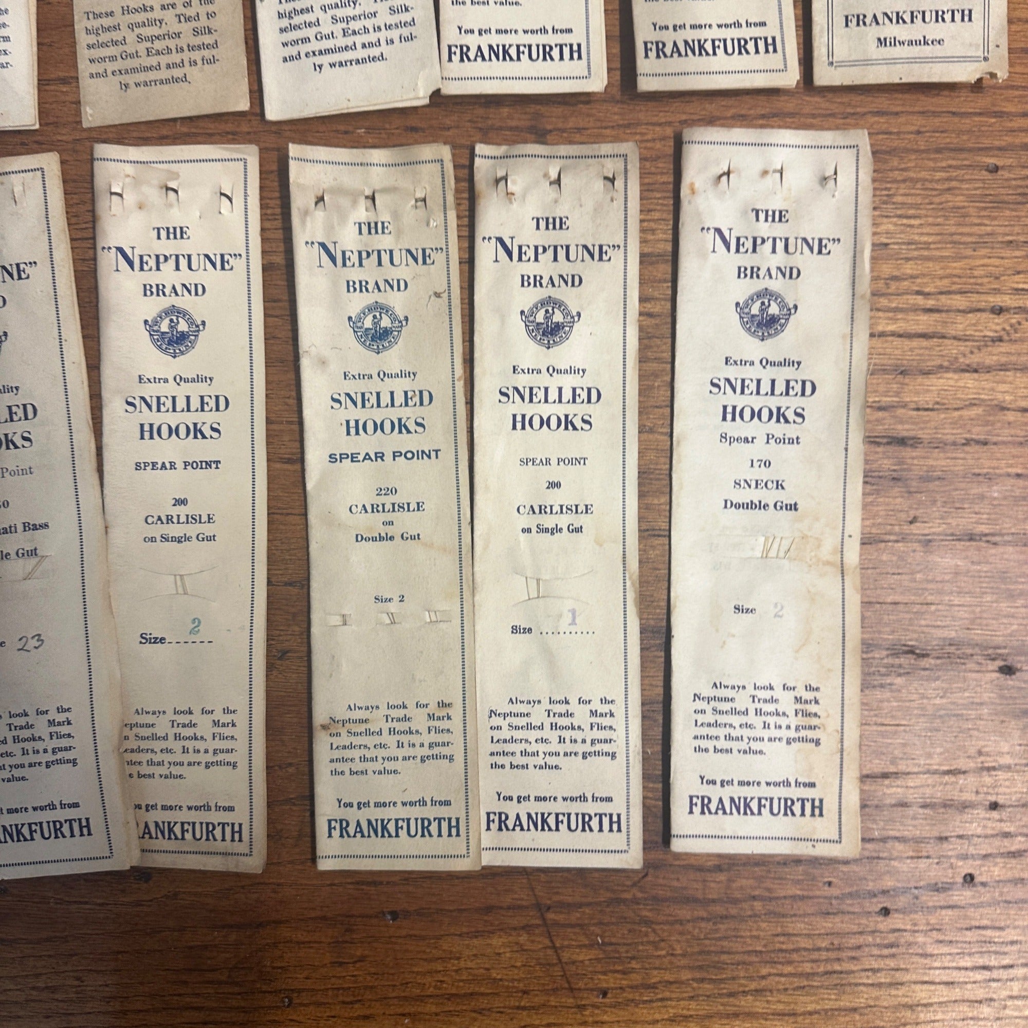 Huge Lot Vintage Neptune Snelled Hooks Frankfurth Milwaukee Everkeen Fishing