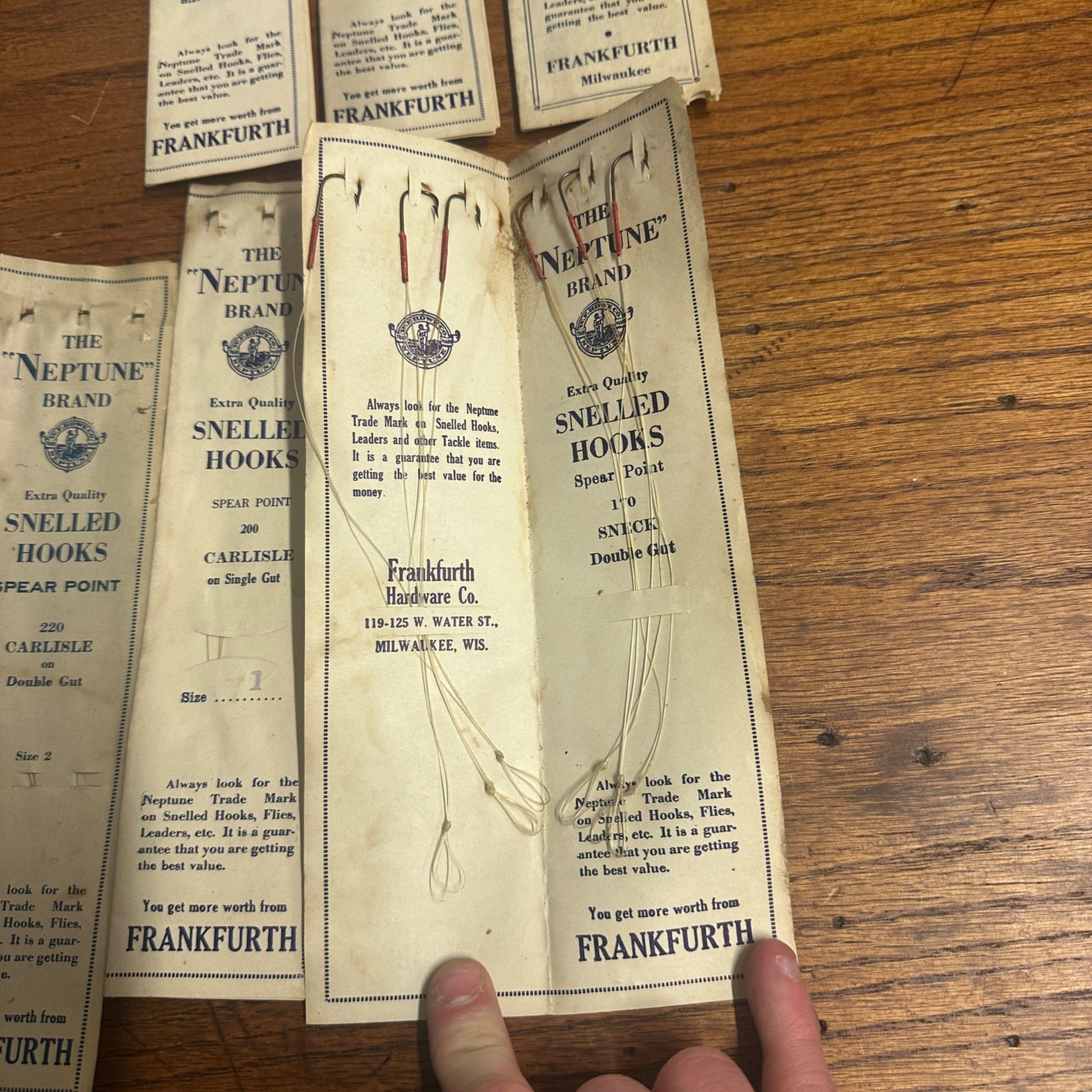 Huge Lot Vintage Neptune Snelled Hooks Frankfurth Milwaukee Everkeen Fishing