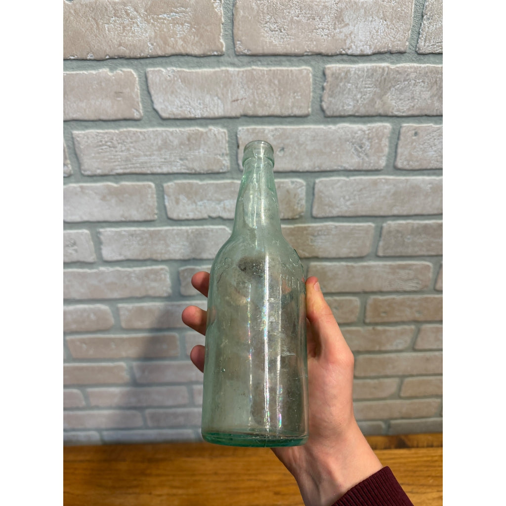 1910s Port Washington Wisconsin Amber Beer Bottle Embossed Brewing Co Clear