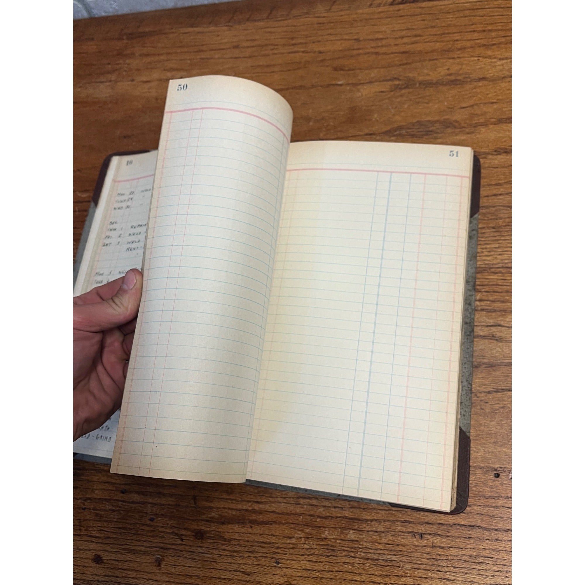 Vintage 1938 Accounting Ledger Hardcover Book Welding Repair Garage