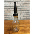 Vintage Master Manufacturing Co. Glass 1 Quart Oil Bottle, Pour Spout and Cap Litchfield, Illinois