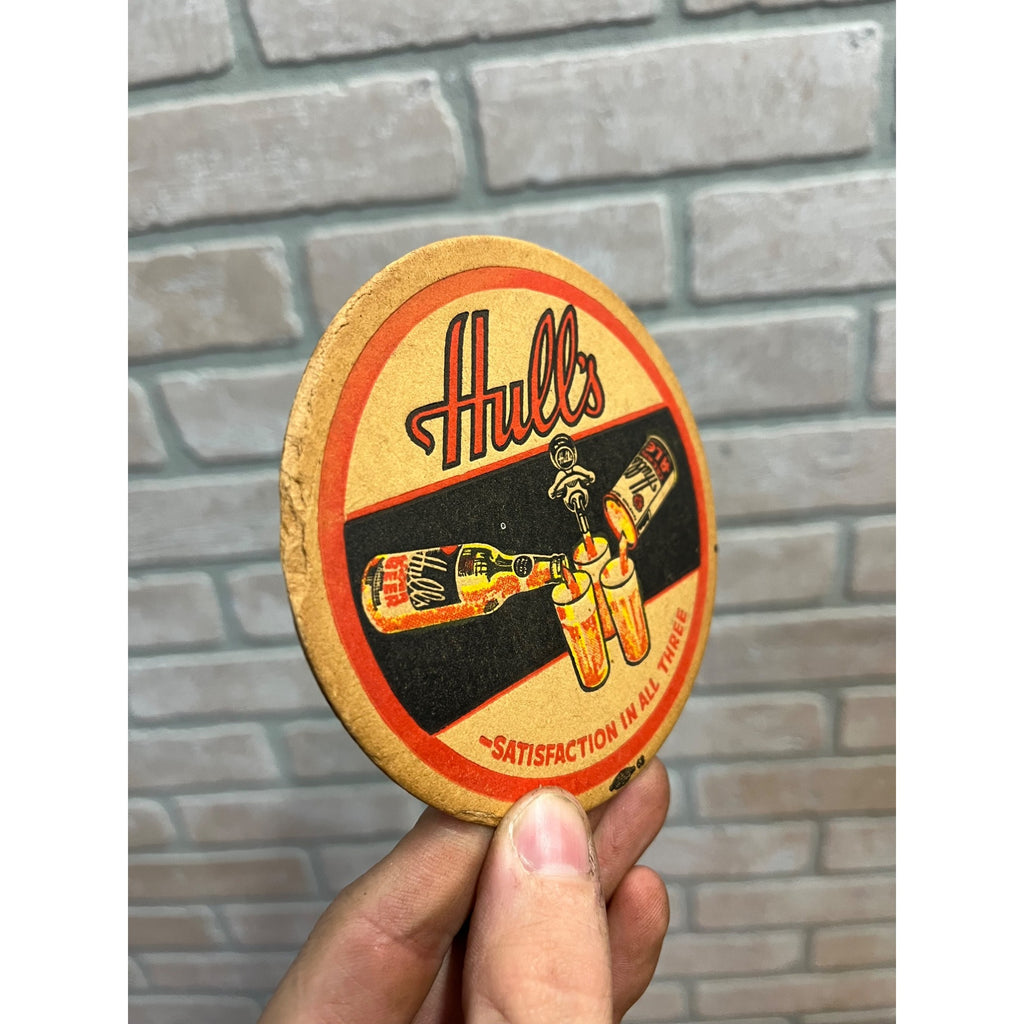 Vintage 1930s Hull's Beer Bar Coaster New Haven CT Conneticut