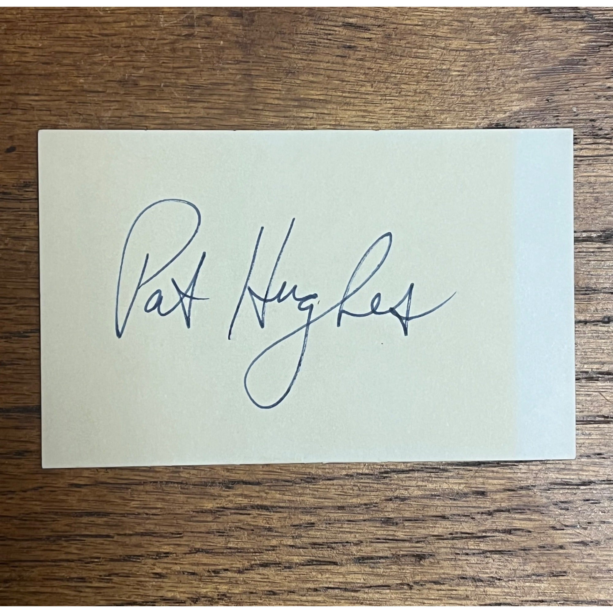 Pat Hughes Signed Autographed Cut Index Card Chicago Cubs Announcer