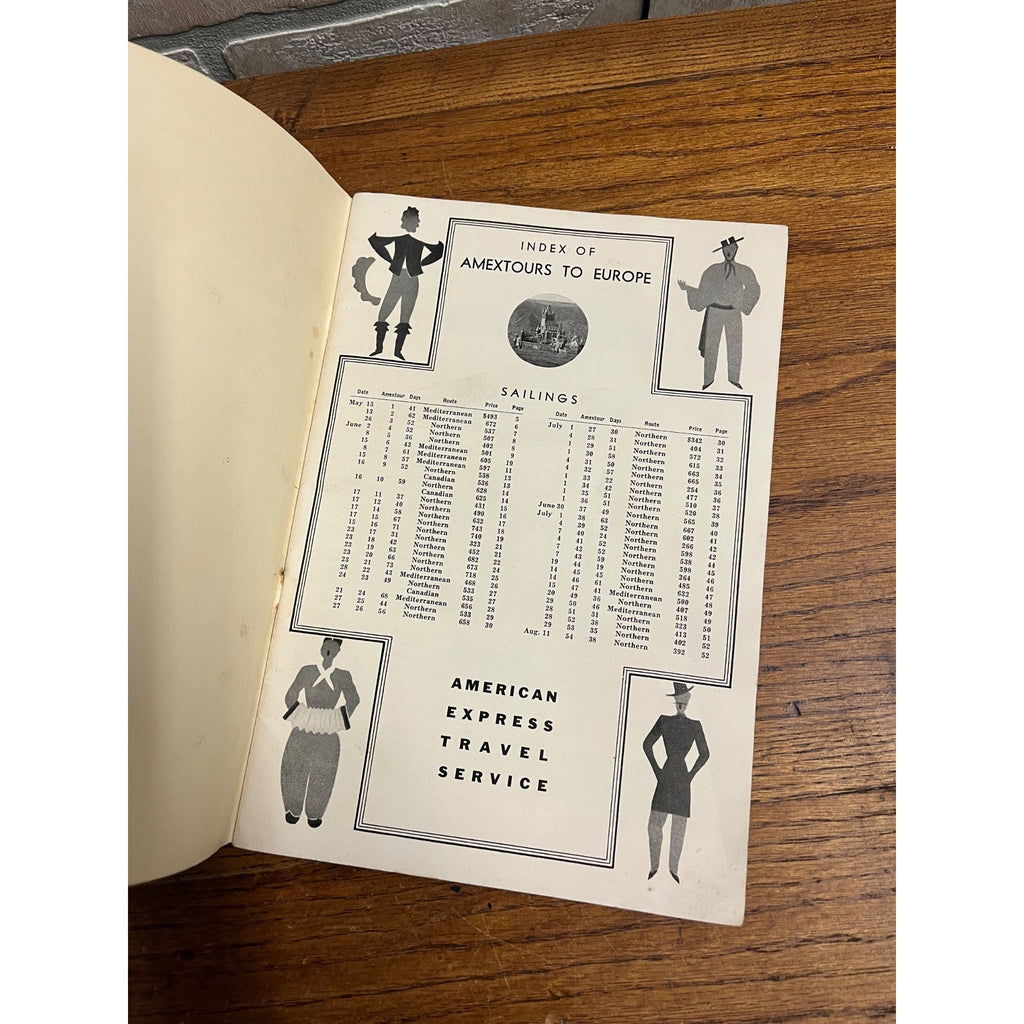 1933 Amex Tours to Europe Travel Booklet Brochure American Express Service